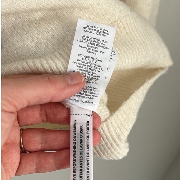 Madewell 3D Pom Pom Cream & Navy Cozy Soft Sweater Oversized Preppy Grandma XS - Picture 6 of 15